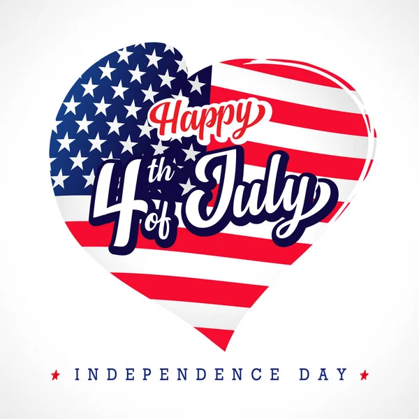 Fourth July Usa Love Emblem Happy 4Th July Independence Day — Stockvector