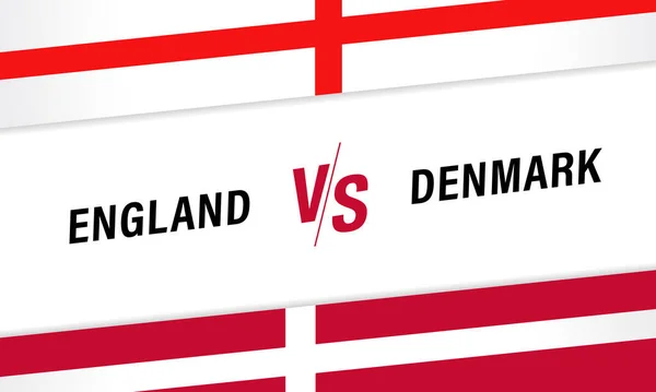 England Mot Danmark Brev För Fotbollstävling Engelska Och Danska Landslaget — Stock vektor