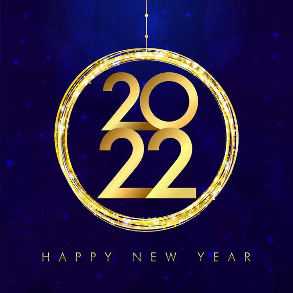 2022年新年おめでとうございます 光沢のある雪玉 ロゴタイプの概念 美しい背景 抽象的な孤立したグラフィックデザインテンプレート 装飾20 22番 創造的なクリスマスツリー黄金の装飾 — ストックベクタ