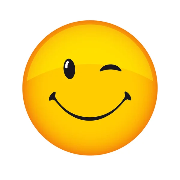 Ícone Sorriso Criativo Sinal Piscadela Férias Logotipo Vetor Emoticon Sorridente — Vetor de Stock