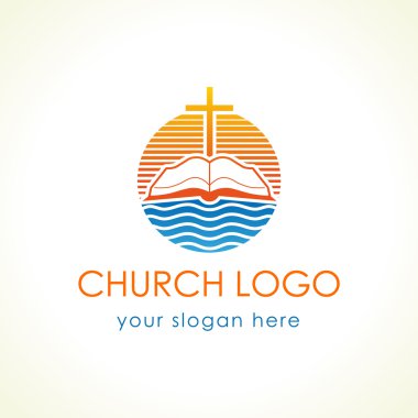 İncil kilise logo üzerinde çapraz