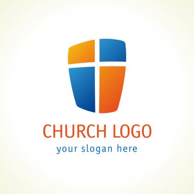 kalkan kilise logo üzerinde çapraz