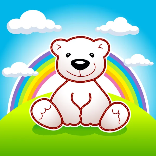 Animierter Spielzeug-Vektor Teddybär. — Stockvektor