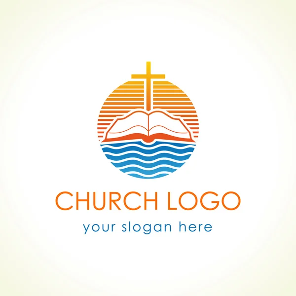 İncil kilise logo üzerinde çapraz