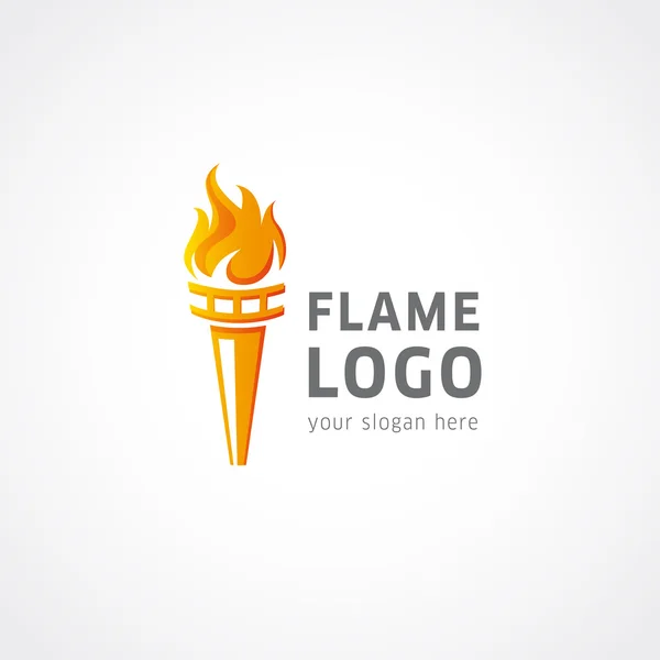 Olympiska flammande fackla logo. — Stock vektor