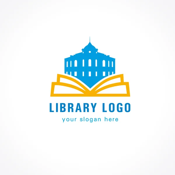 図書館の本はロゴ — ストックベクタ