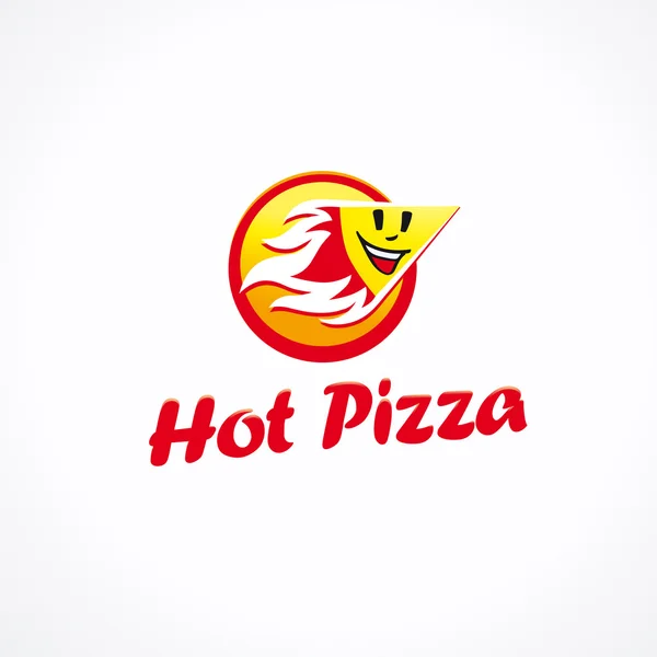 Hot pizza logo — Stock Vector