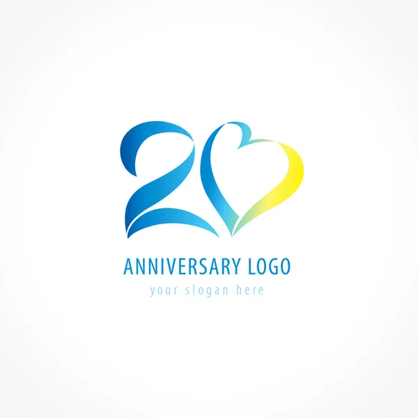 20 anniversario logo amore — Vettoriale Stock