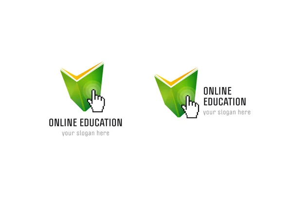 Online-Bildung Handbuch überprüfen Logo — Stockvektor