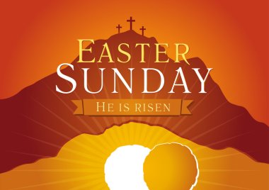 Easter sunday holy week sunrise card clipart