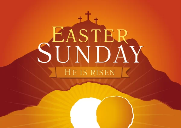 Easter sunday holy week sunrise card — Stock Vector