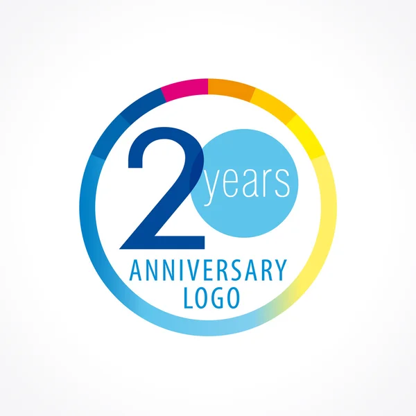 20 річниця Коло логотип — стоковий вектор