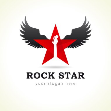 Rock yıldız uçan logosu