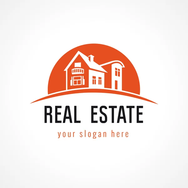 Real estate logo sun — Stock Vector