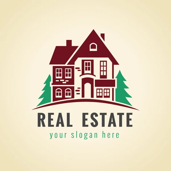 Real estate logo wood — Stock Vector