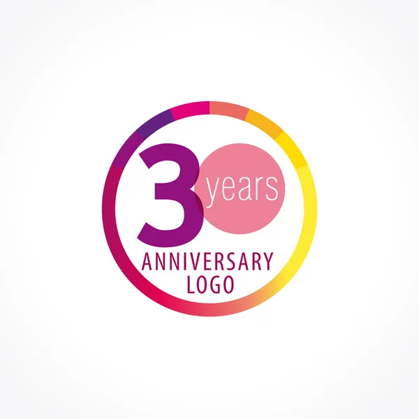30 aniversário logotipo círculo —  Vetores de Stock