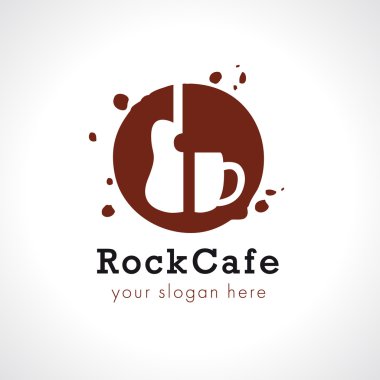 Rock cup coffee logo clipart