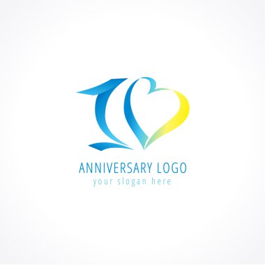 10 anniversary logo love clipart