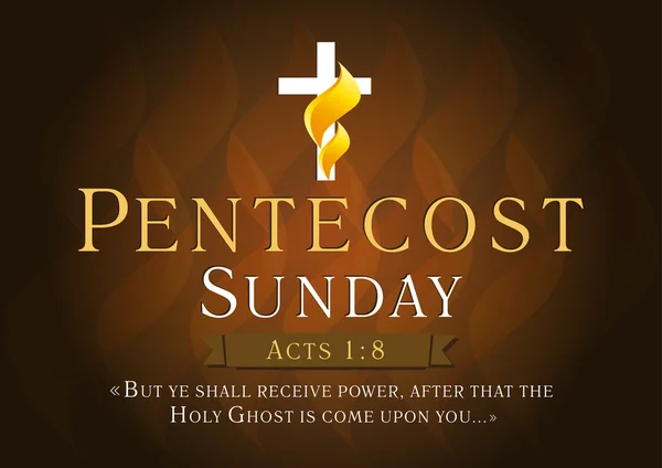 Pentecost Sonntag Karte — Stockvektor