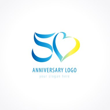 50 anniversary logo love clipart