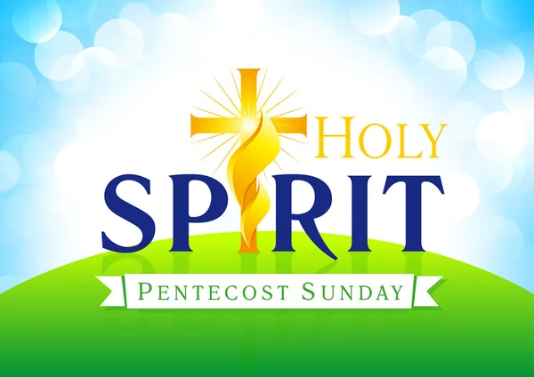 Tarjeta del domingo Espíritu Santo — Vector de stock