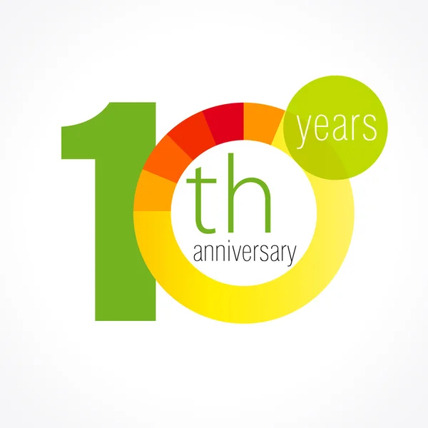 10 anniversary chart logo — Stock Vector