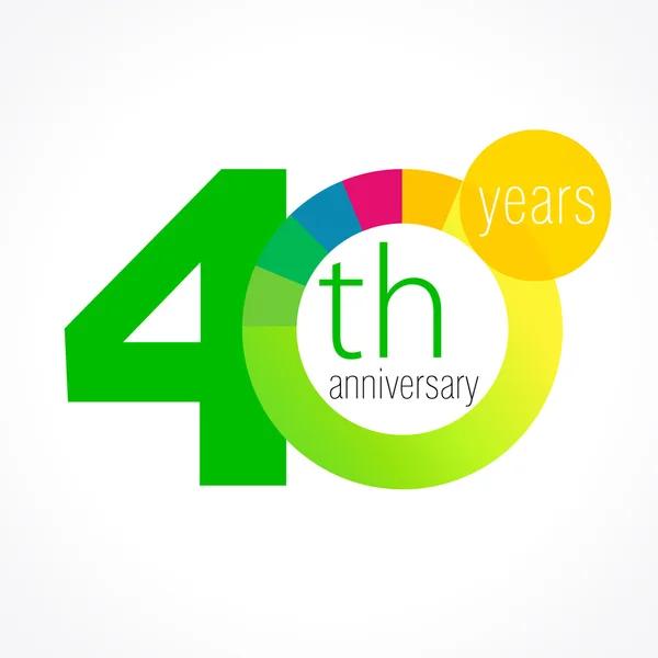 40 rocznica wykres logo — Wektor stockowy