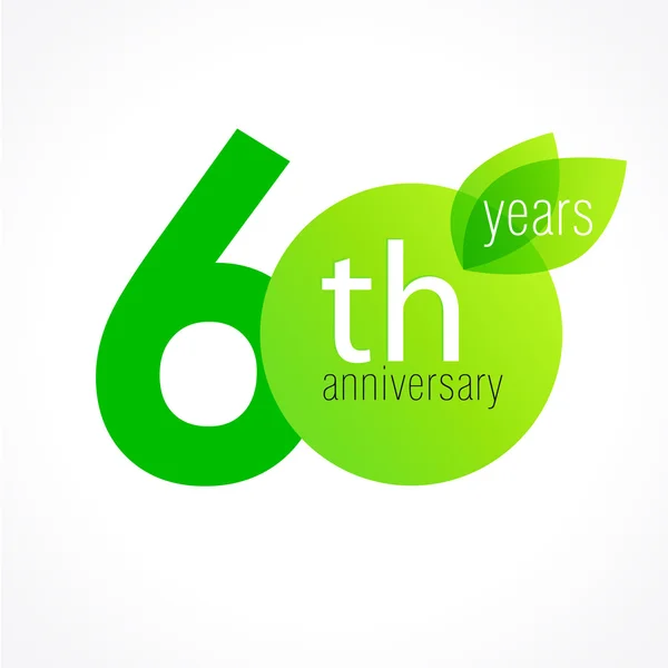 60 logo vert anniversaire — Image vectorielle