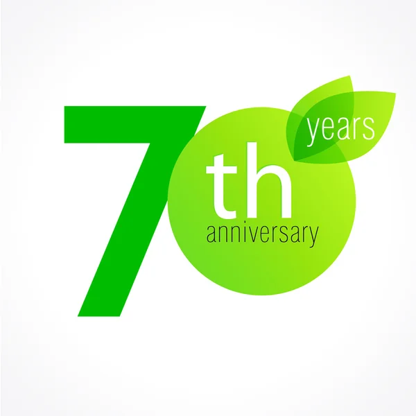 70 logo vert anniversaire — Image vectorielle