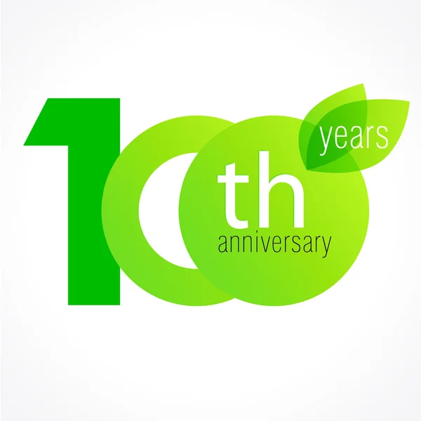 100 logo vert anniversaire — Image vectorielle