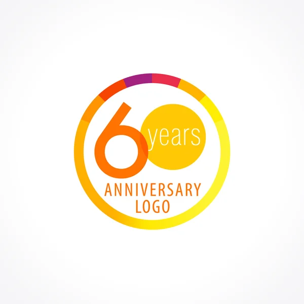 60 yıldönümü daire logo — Stok Vektör