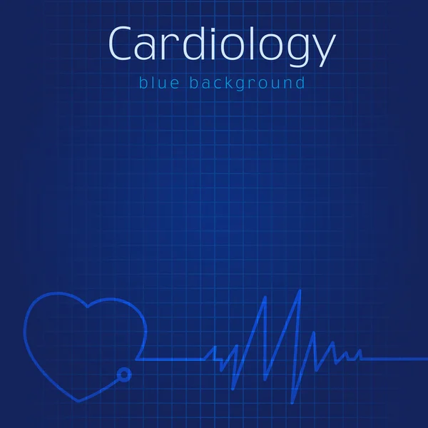 Cardiologia fundo azul —  Vetores de Stock