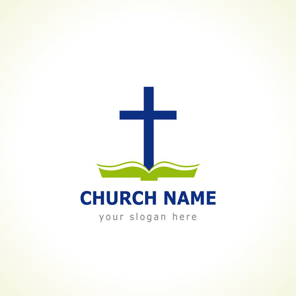 Bible cross church logo