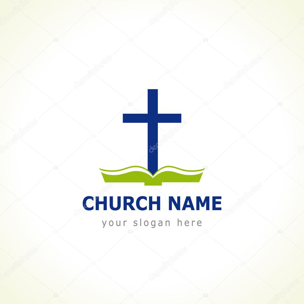 Bible cross church logo