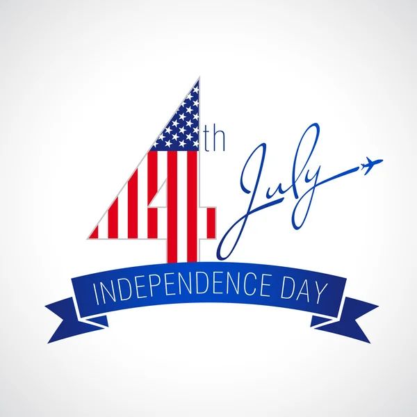 Ημέρα ανεξαρτησίας ΗΠΑ λευκό — Διανυσματικό Αρχείο