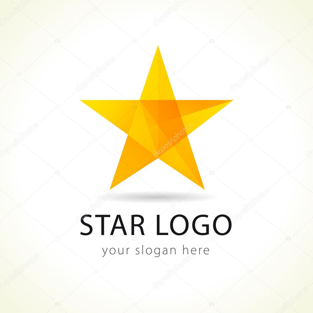 Vector star logo. Celebrities, sports, business leadership award celebrating symbol. Abstract sign gold colored.