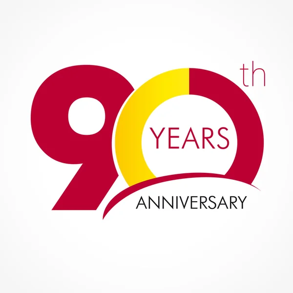 Logo aniversario 90 años — Vector de stock