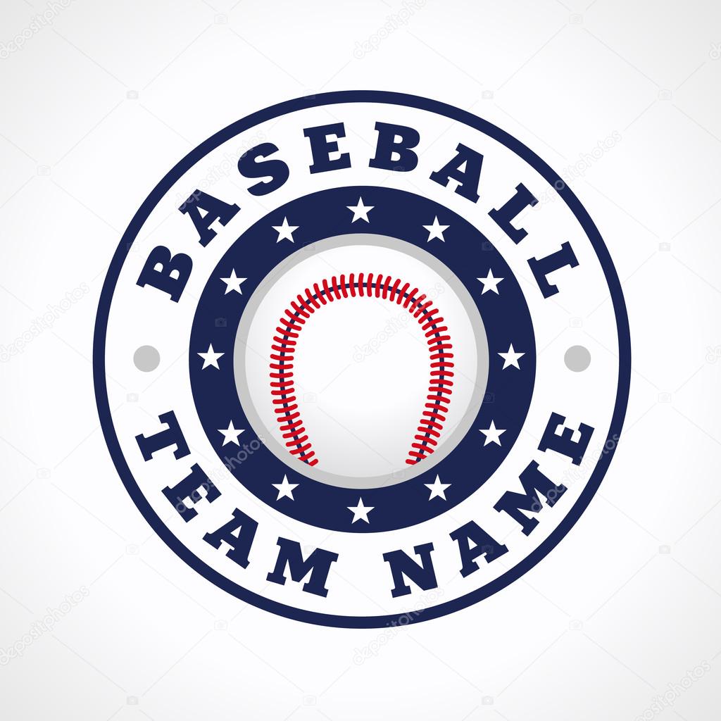 Template logo for a baseball club or competition. Baseball vector logo. Branding symbol of teams, national competitions, union, matches, leagues or sport equipment shop. Children's schools, kid's sport clubs or junior's tour icon.