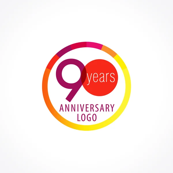 Logo cercle 90 anniversaire — Image vectorielle