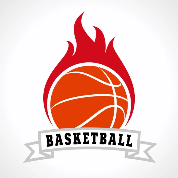 Basketball fire logo — Stock Vector