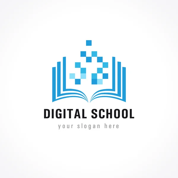 Digital school logo — Stock Vector