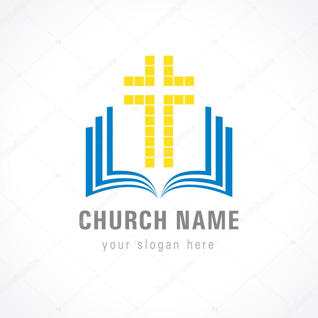 Church cross bible logo