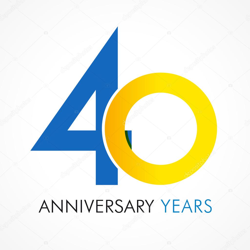 40 years old celebrating classic logo. Anniversary year of 40 th vector template. Birthday greetings celebrates. Traditional digits of jubilee ages in a shape of rings.