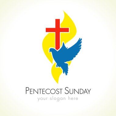 Pentecost sunday dove logo clipart