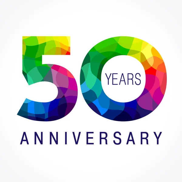 50 logo couleur anniversaire — Image vectorielle