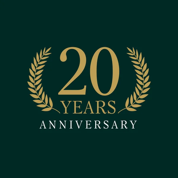 20 aniversário logotipo real —  Vetores de Stock
