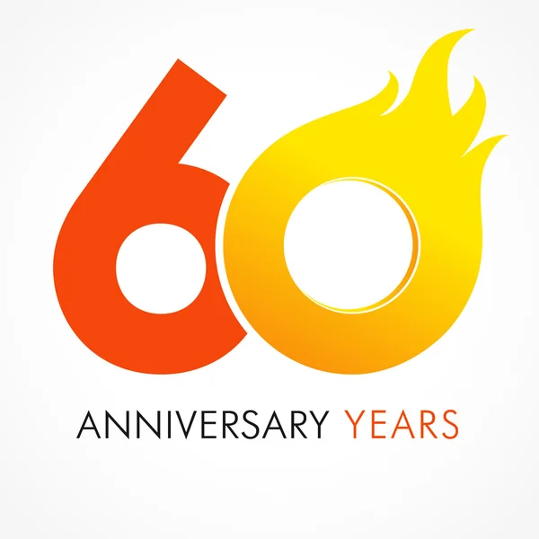 Logo de llama 60 aniversario — Archivo Imágenes Vectoriales