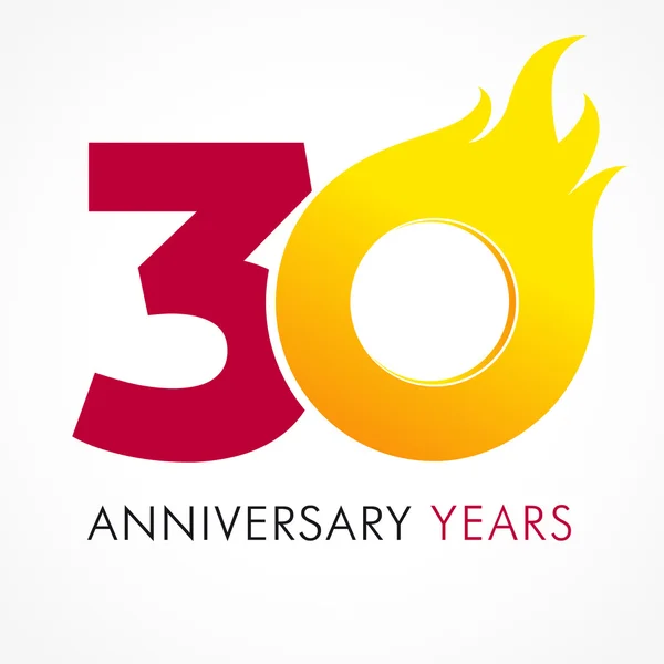 30 επέτειο φλόγα λογότυπο — Διανυσματικό Αρχείο
