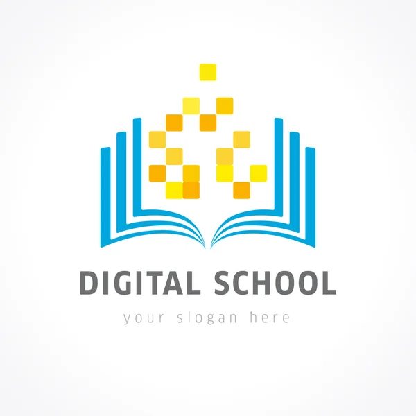 Logotipo de color de la escuela digital — Archivo Imágenes Vectoriales