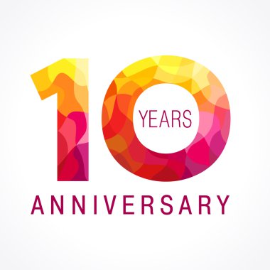 10 yıldönümü kırmızı numarası.